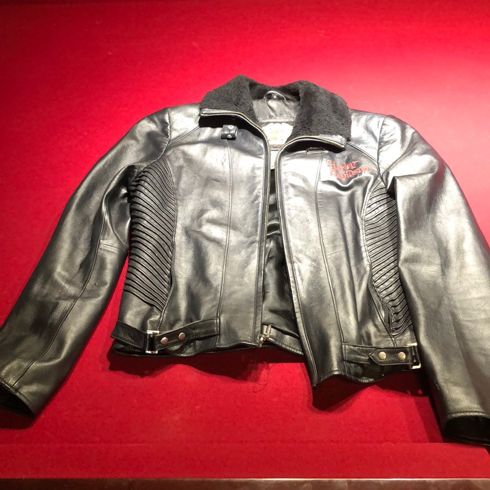 Leather motorcycle jacket